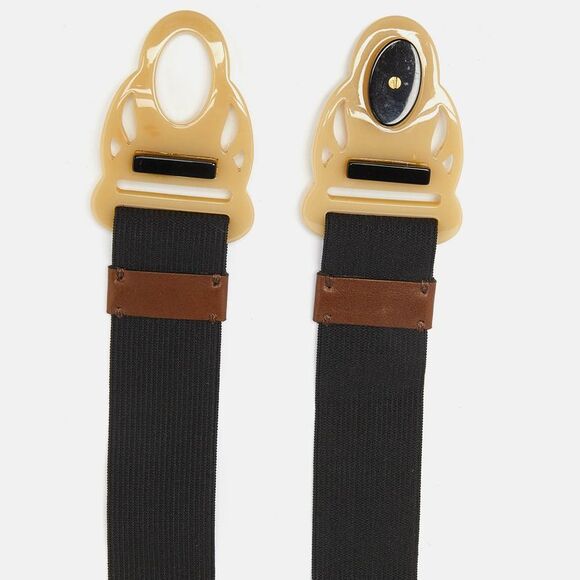 Marni Black Elastic Bank Waist Belt 70Cm